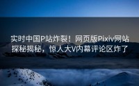 实时中国P站炸裂！网页版Pixiv网站探秘揭秘，惊人大V内幕评论区炸了