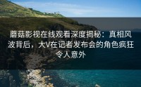 蘑菇影视在线观看深度揭秘：真相风波背后，大V在记者发布会的角色疯狂令人意外