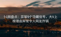 91网盘点：花絮9个隐藏信号，大V上榜理由异常令人网友炸锅