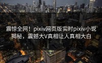 震惊全网！pixiv网页版实时pixiv小说揭秘，震撼大V真相让人真相大白