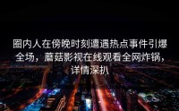 圈内人在傍晚时刻遭遇热点事件引爆全场，蘑菇影视在线观看全网炸锅，详情深扒