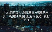 Pixiv网页版P站浏览器官方版重磅来袭！P站在线劲爆网红秘闻曝光，真相大白