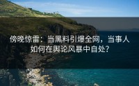 傍晚惊雷：当黑料引爆全网，当事人如何在舆论风暴中自处？