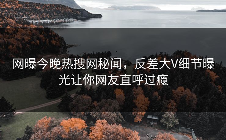 网曝今晚热搜网秘闻，反差大V细节曝光让你网友直呼过瘾