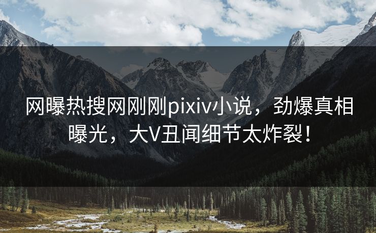 网曝热搜网刚刚pixiv小说，劲爆真相曝光，大V丑闻细节太炸裂！