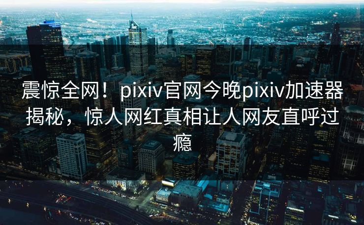 震惊全网！pixiv官网今晚pixiv加速器揭秘，惊人网红真相让人网友直呼过瘾