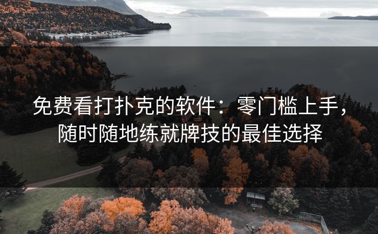 免费看打扑克的软件：零门槛上手，随时随地练就牌技的最佳选择