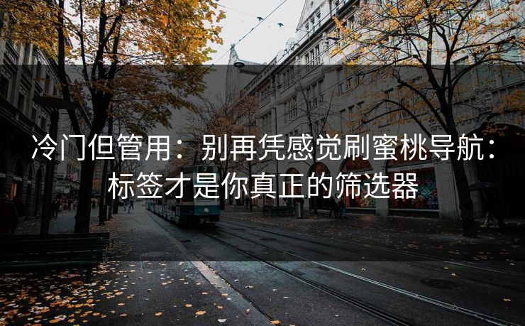 冷门但管用：别再凭感觉刷蜜桃导航：标签才是你真正的筛选器